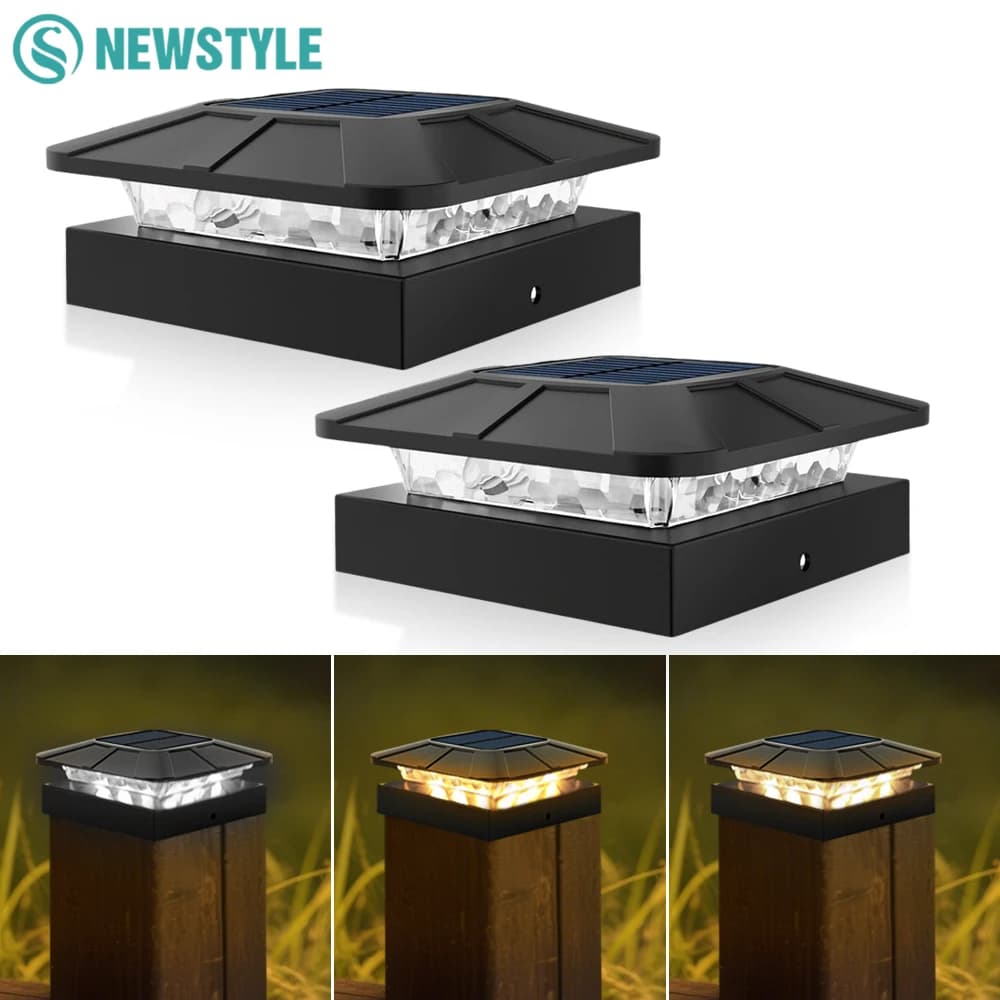 Outdoor Solar Gate Lights 3 Mode Light for Fence Solar Energy Waterproof Gate Light for 4 Inch Wooden Poles Outdoor Garden