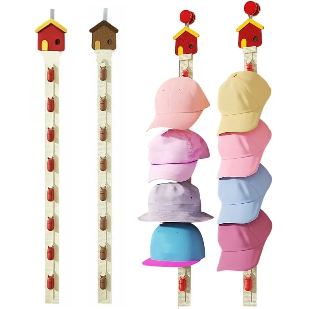 Creative Hat Storage Clips Holder Space Saving Anti-slip Baseball Cap Hanger Stable Vertical Hanging Over-The-Door Hat Organizer