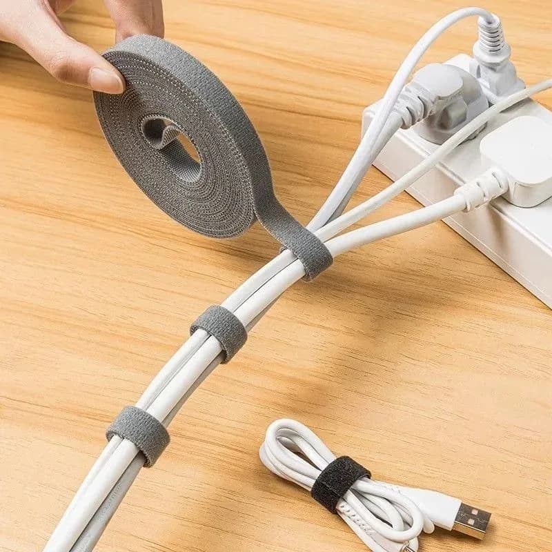 5M 10/12/14.5/20/25mm Width USB Cable Organizer Wire Winder Tape Earphone Mouse Cord Management Tie Protector For iPhone Samsung