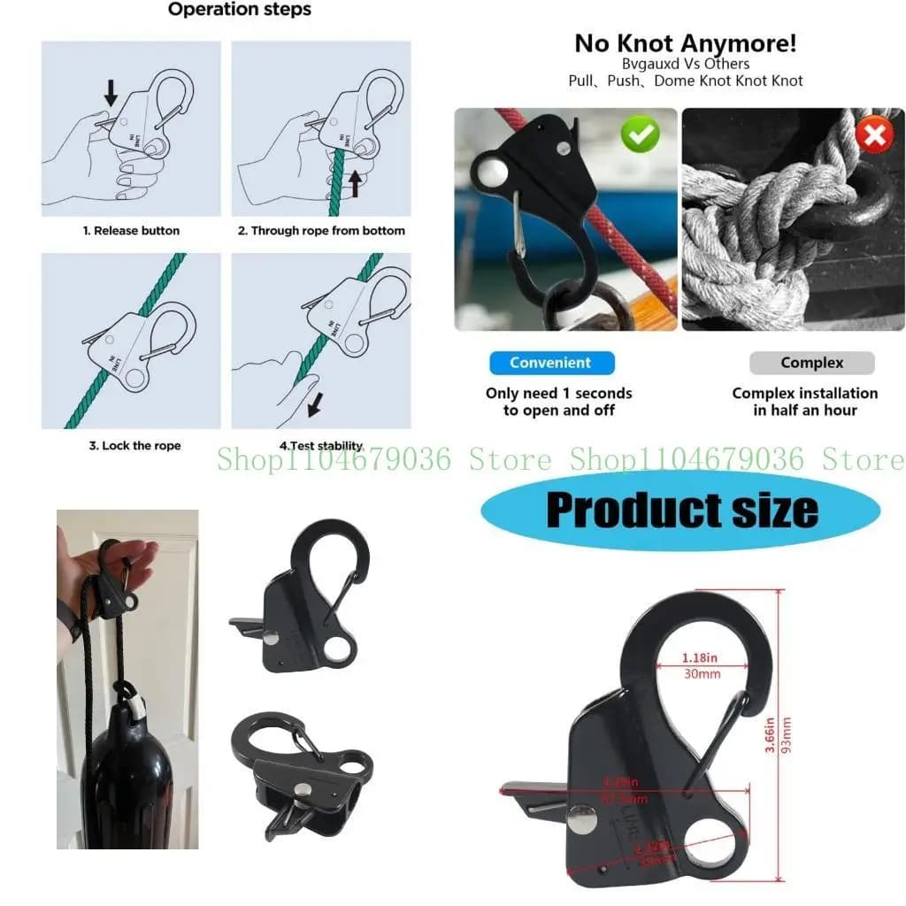 652F Rilascio rapido in acciaio inossidabile Clip Easy Installazione Adatto per aggancio sicuro e ormeggio ancoraggio