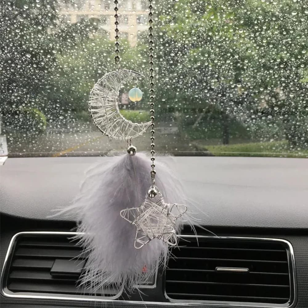 Dream Catcher Car Pendant, Rearview Mirror Hanging Ornament, Lucky Decor for Girls Car Interior