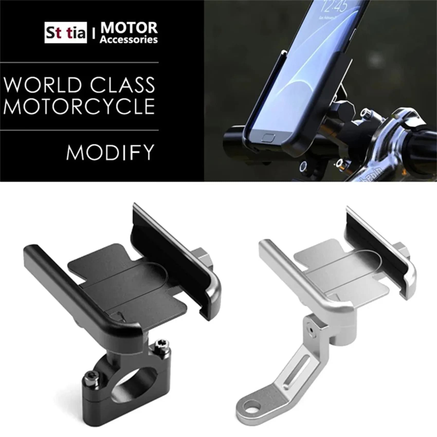 Supporto per Telefono da Moto e Bicicletta, Staffa GPS, Supporto per Cellulare da Specchietto Retrovisore e Manubrio, Compatibile con Xiaomi iPhone
