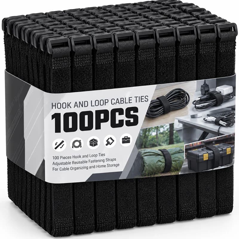 Reusable Hook and Loop Tie-downs Adjustable Nylon Cable Ties Nylon Fasteners Cord Straps Organizer for Securing Wires Wholesale