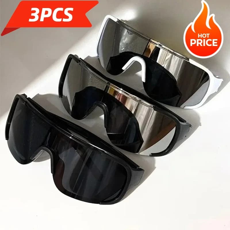 Set di 3 Nuovi Occhiali da Sci e Ciclismo, Occhiali da Sole UV400 per Uomo e Donna, Occhiali Sportivi per Mountain Bike e Ciclismo all'Aperto