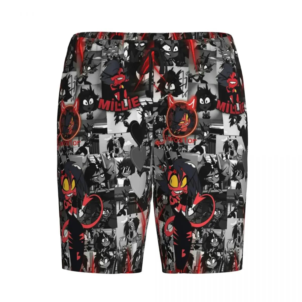 Pantaloni Corti Personalizzati Anime Helluva Boss Millie, Pantaloni da Pigiama per Uomo, Pantaloni da Notte, Abbigliamento da Notte