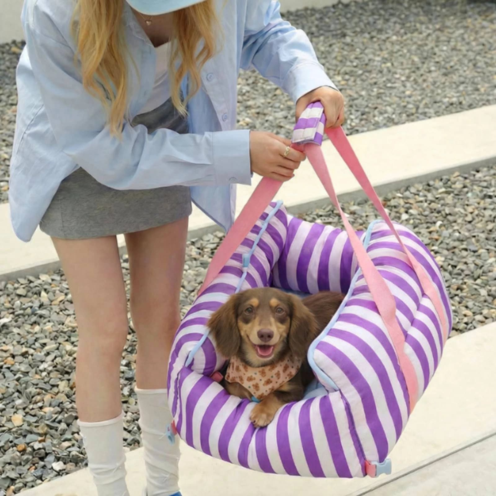 Pet Car Seat with Handles Cushioned Pet Carrier Bag Dog Booster Seat Comfy Long-Lasting for Dogs, Road Trips
