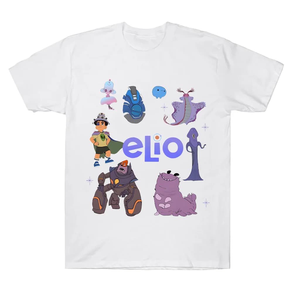 Disney Pixar Elio Characters Tshirt Adventure Anime Print Tees Women Men Cotton Top Casual Short Sleeves Summer Breathable Shirt