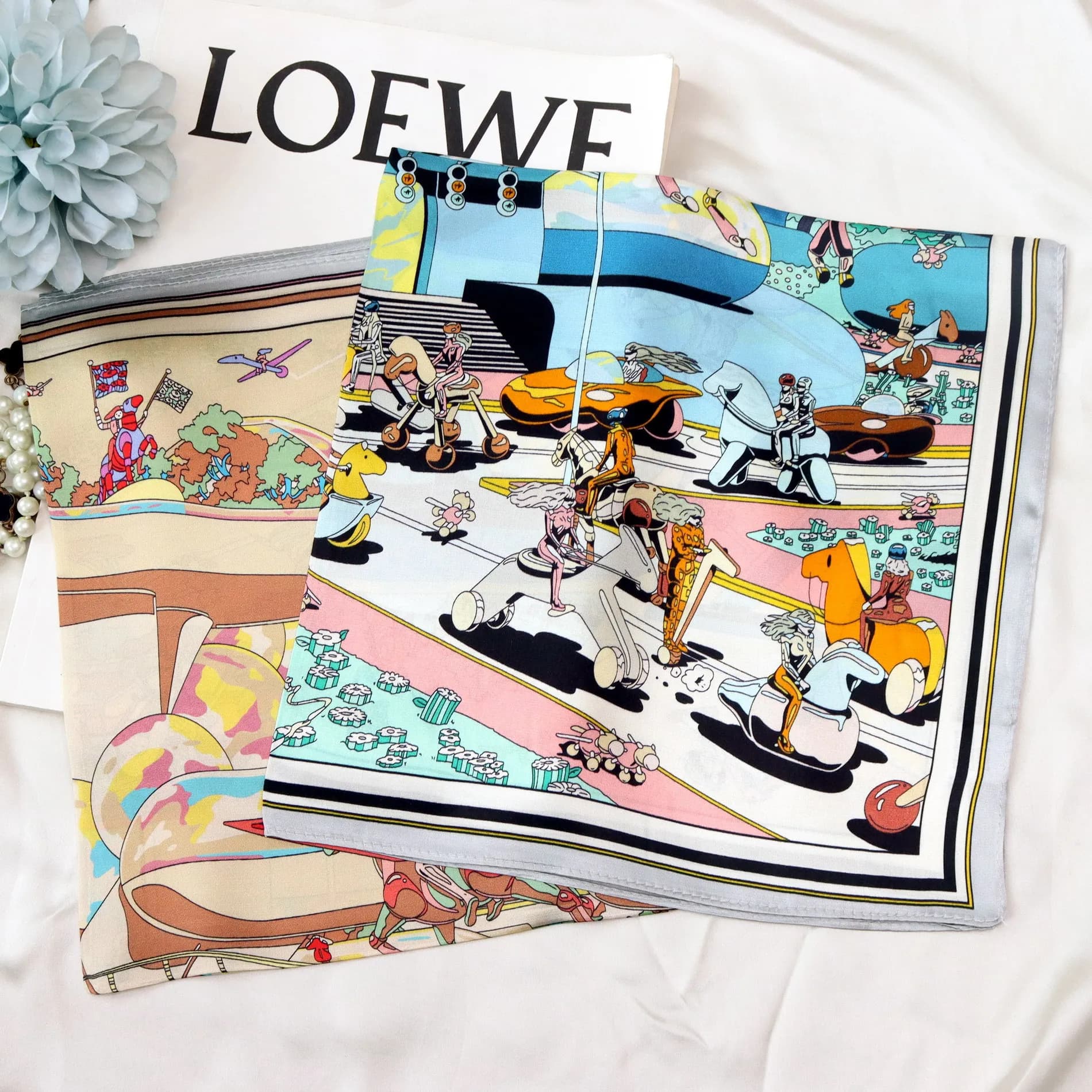 Silk Scarf Soft Designer Luxury Square Bands Summer Spring Scarves for Women Lover Mother Gift