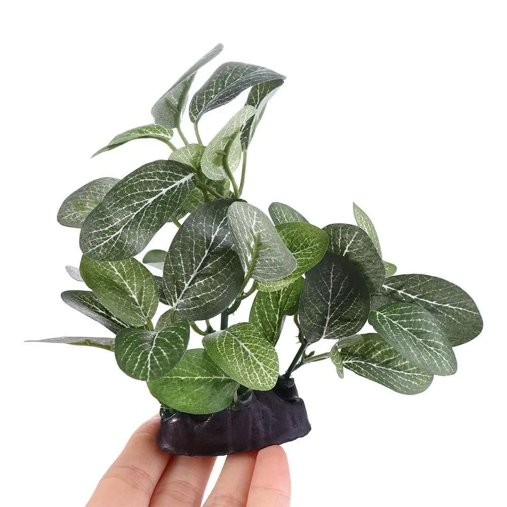 Green Realistic Plastic Decorative Artificial Plants for Aquarium, Turtle Ornament, Fin Plants for Fish Tanks