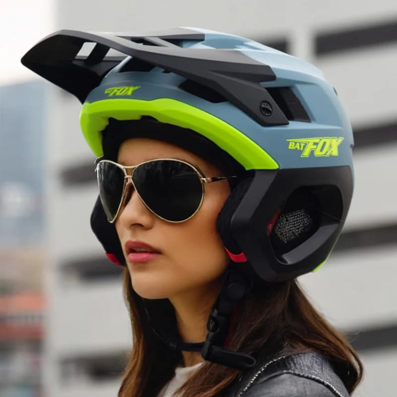 BATFOX 3/4 Bicycle Helmet Ear Protection Cycling Off Road Bike Safe Capable Cycling Helmet Mountain Men Women's Bicycle Helmets MTB