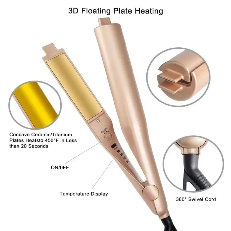 Professional twist hair and curler plate with 2 in 1 negative ions for straightening and curling styling