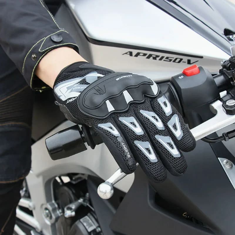 Guanti da Moto Suomy con Touch Screen, Estivi, Traspiranti, in Rete, per Uomo e Donna, Antiscivolo, per Motocross e Ciclismo