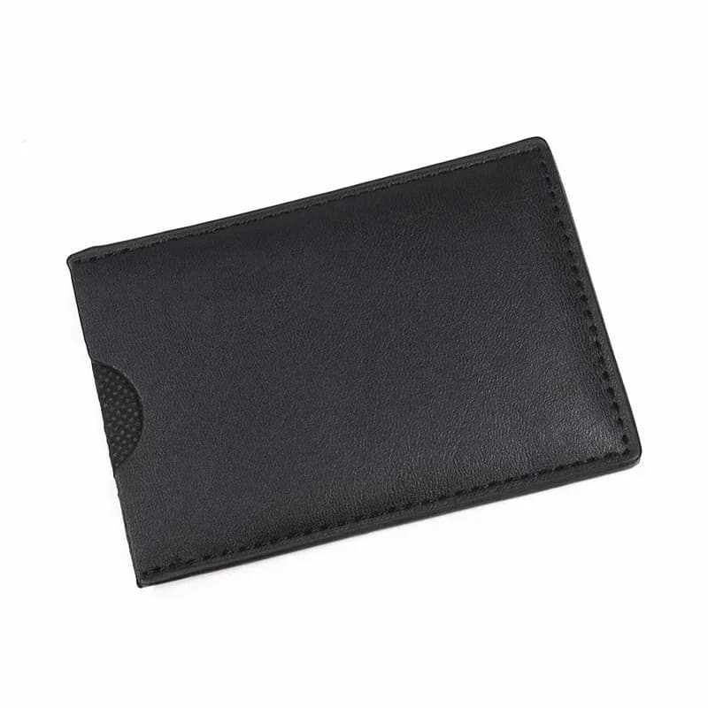 Men's Leather Slim Card Holder Wallet with Cutout Superhero Face Eyes Mask Bat ID Case Cover Gift for Husband And Boyfriend