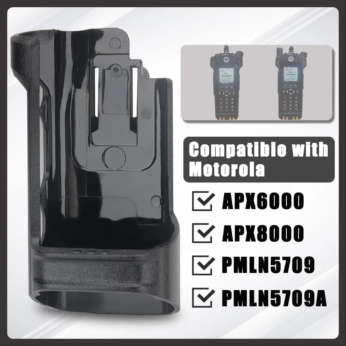 Walkie Talkie Clip Fondina Custodia da trasporto Fit Motorola APX6000 APX8000 PMLN5709 PMLN5709A Custodia da cintura Clip Ham Radio bidirezionale