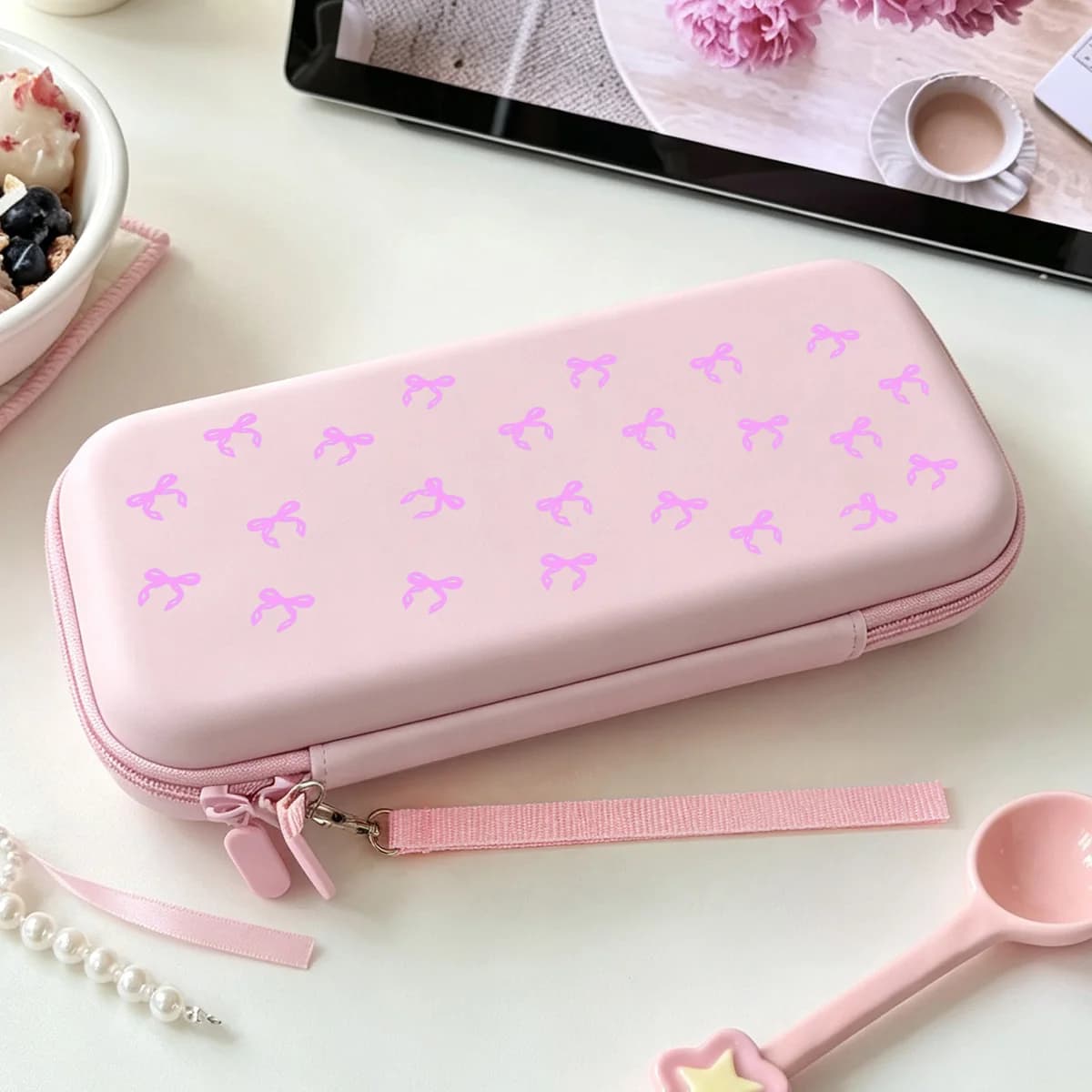 Portable Carrying Case for Nintendo Switch Lite/OLED With Mesh Pockets Portable Travel Gaming Accessories Storage Bag