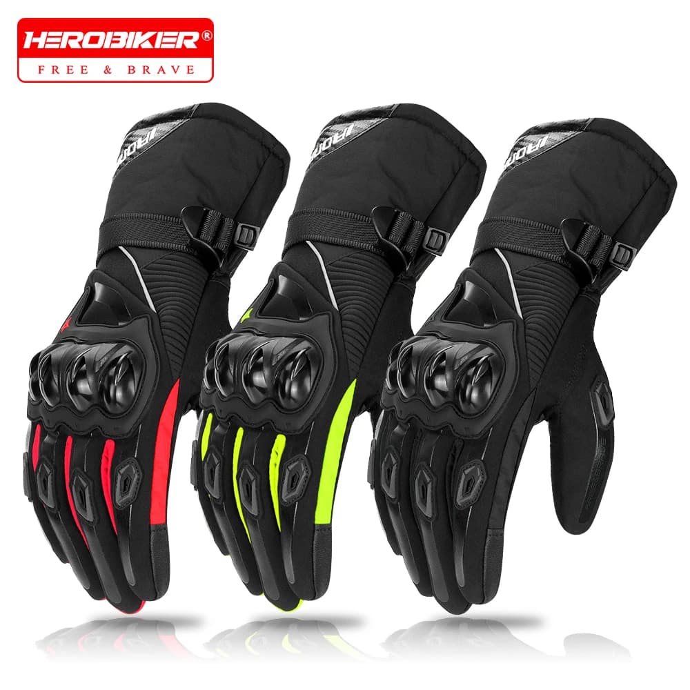 Winter Motorcycle Gloves Waterproof Warm Riding Gloves Winter Warm Gloves Touchscreen Full Finger Gloves Motorcycle Equipment