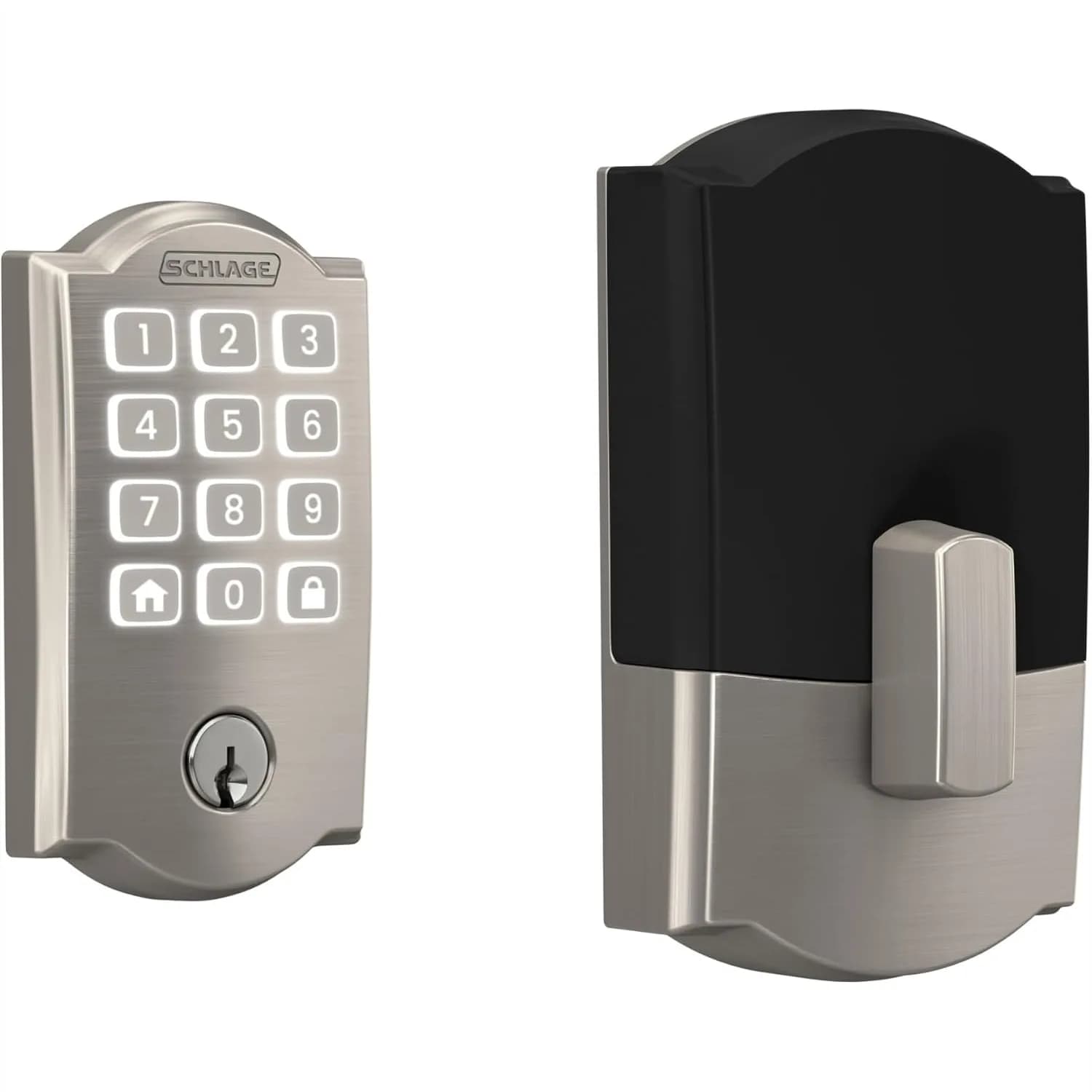 Smart Wi-Fi Deadbolt Lock with Keypad, Keyless Entry, App Control, Works with Alexa and Google Home, Satin Nickel