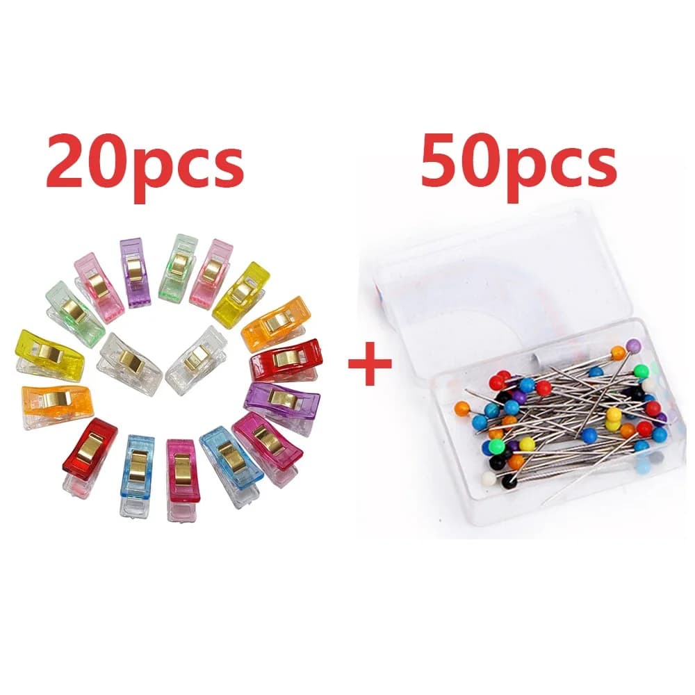 20 pezzi di clip per cucire e 50 pezzi di aghi per la testa perni ascia potente nuovo posizionamento di rilegatura Patchwork