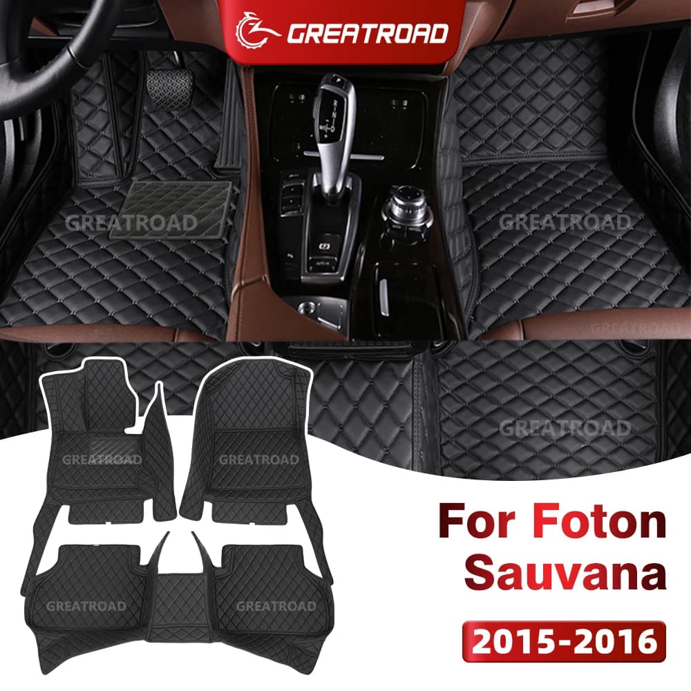 GREATROAD Tappetini Auto Personalizzati per Foton Sauvana (5/7 Posti) 2015-2016, Copertura Tappeto Auto, Accessori Interni