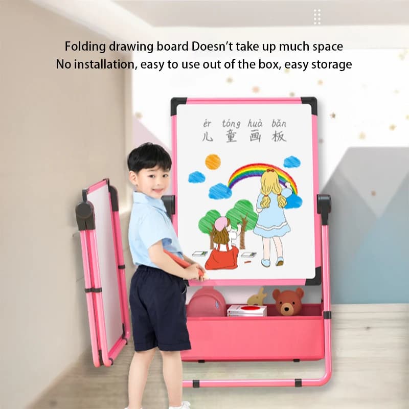 Tavolo da disegno per bambini 40X50 cm Tavolo da disegno per bambini su due lati Magico cancellabile Magnetico per uso domestico Tavolo da disegno per scrittura multifunzionale per bambini