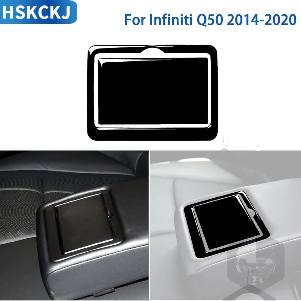Per Infiniti Q50 2014-2020 Accessori Auto Interno in plastica nera Portabicchieri posteriore Pannello di rivestimento Decorazione adesiva