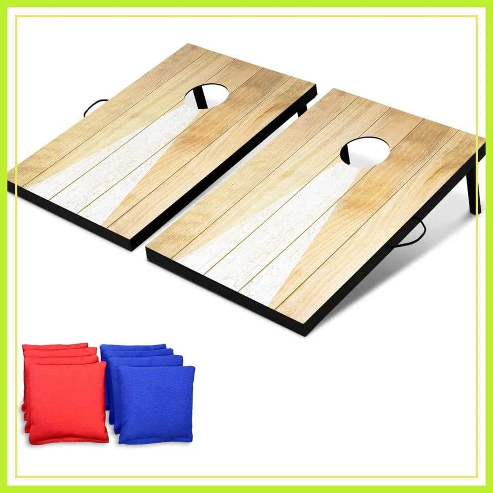 Set Cornhole 3x2 piedi - Gioco portatile per adulti e famiglie - 8 sacchetti di fagioli, contenitore integrato