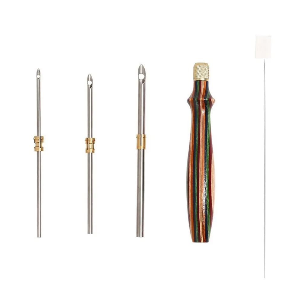 Set di aghi da punzonatura da 2,5 mm/3,5 mm/5 mm, kit creativo fai da te per ricamo, penna per ricamo con manico in legno, kit per punzonatura fatto a mano.