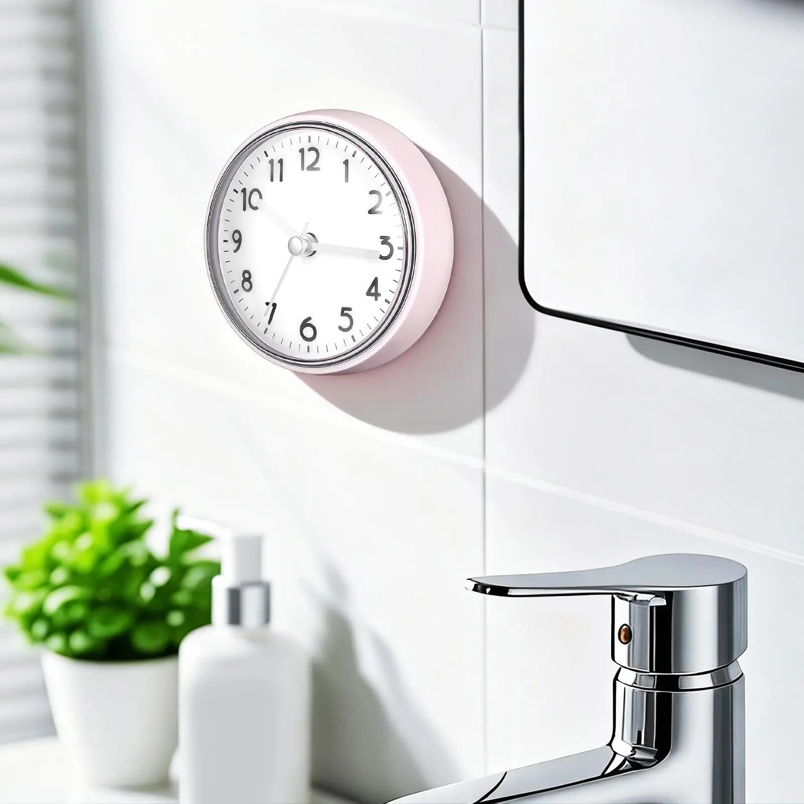 Orologio da Parete Impermeabile con Ventosa per Bagno, Cucina, Piscina, Ufficio, Orologio Decorativo Moderno, Elegante e Preciso