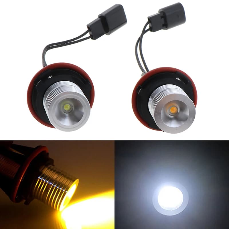1 Pezzo E39 E60 E87 X5 LED Angel Eye Ring Marker Luce Laterale Bianca Gialla Lampadine LED
