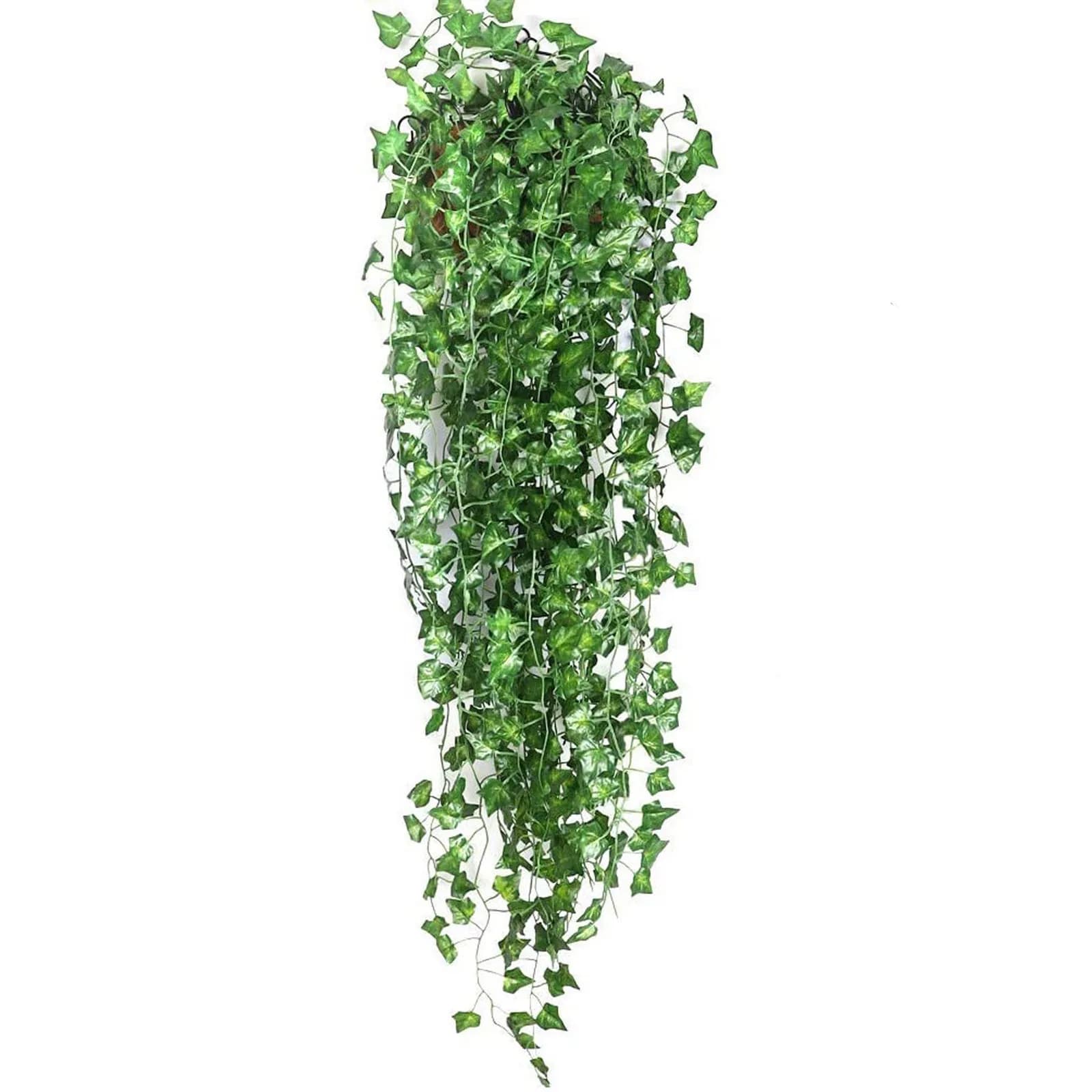 12-piece Green Artificial Edera leaf garland - Fake suspended screw sheet, plant leaves for home decorations with rattan ropes