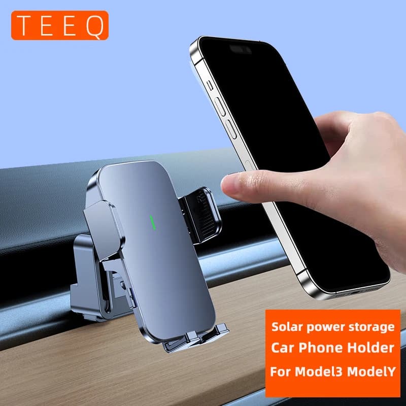 Supporto per telefono per auto per Tesla Model3 2019-2022 Mount 2021-2024 Modello Y Solare bloccaggio automatico Supporto per telefono per auto Telaio Accessori