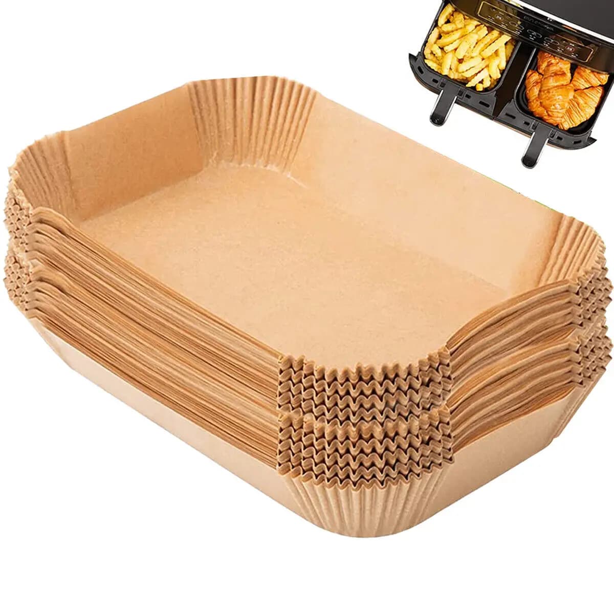 100 pcs Air Fryer Paper Oven Special Kitchen Oil-absorbent Rectangular paper Waterproof Durable Robusta Oven Paper For Ninja