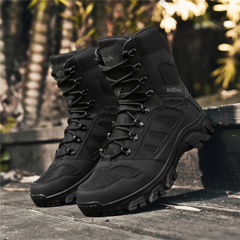 Stivali Tattici Militari da Uomo Antiscivolo per Escursionismo, Alpinismo, Combattimento, Lavoro nel Deserto, Scarpe di Sicurezza Resistenti a Collo Alto