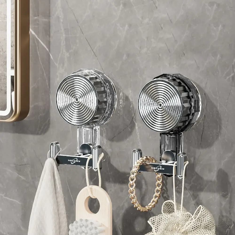 New Waterproof Traceless Suction Cup Hook No Punching Moisture-proof Wall Hook Behind Door Bathroom Storage Convenient Robe Hook