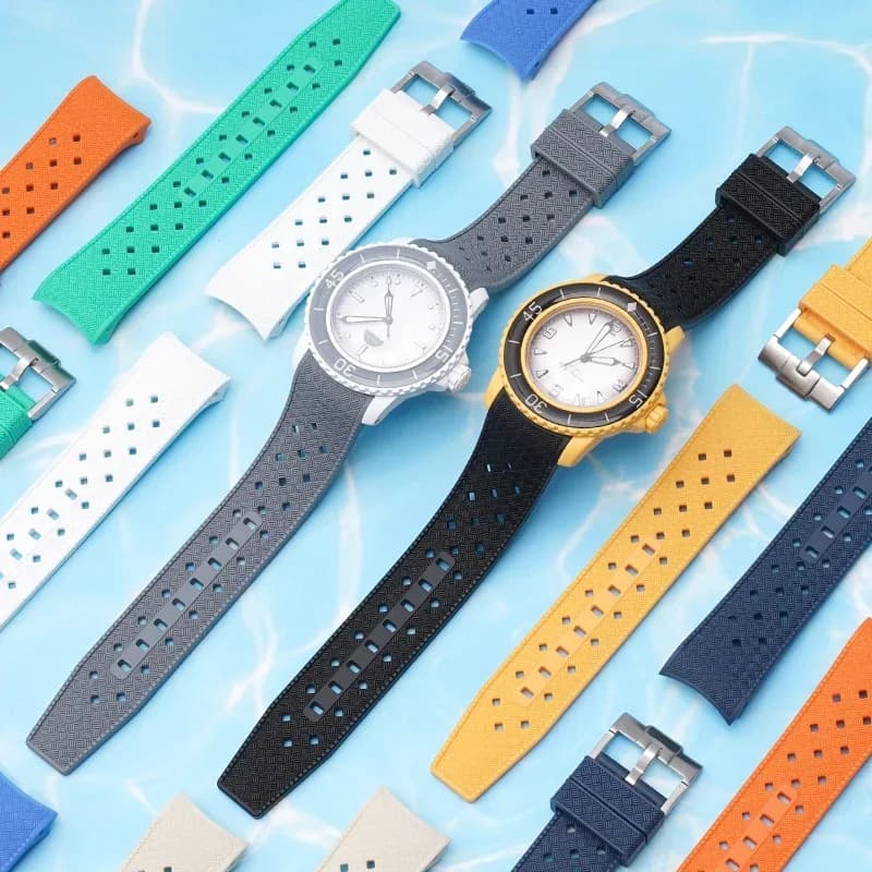 Swatch X Blancpain Five Ocean Women's Sport Curved Strap for Fifty Fathoms Liquid Silicone Strap 22mm
