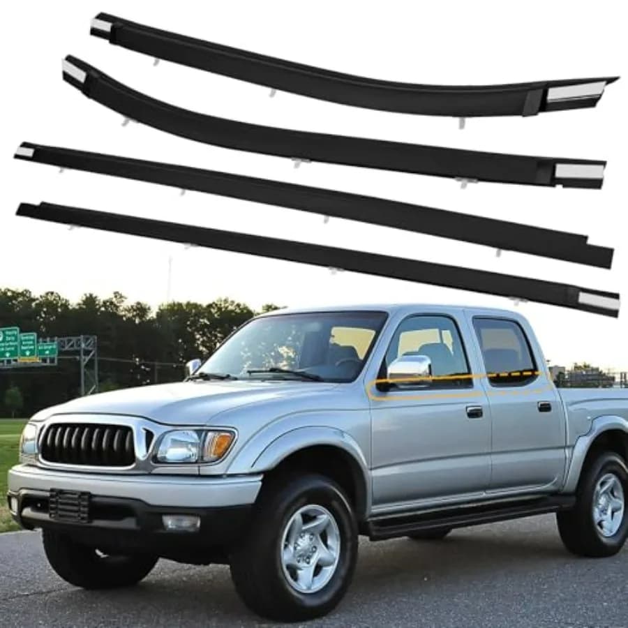 Kit Guarnizioni per Finestrini Esterni Anteriori e Posteriori per Toyota Tacoma Crew Cab 2000-2004, Compatibile con 68210-04020 68160-