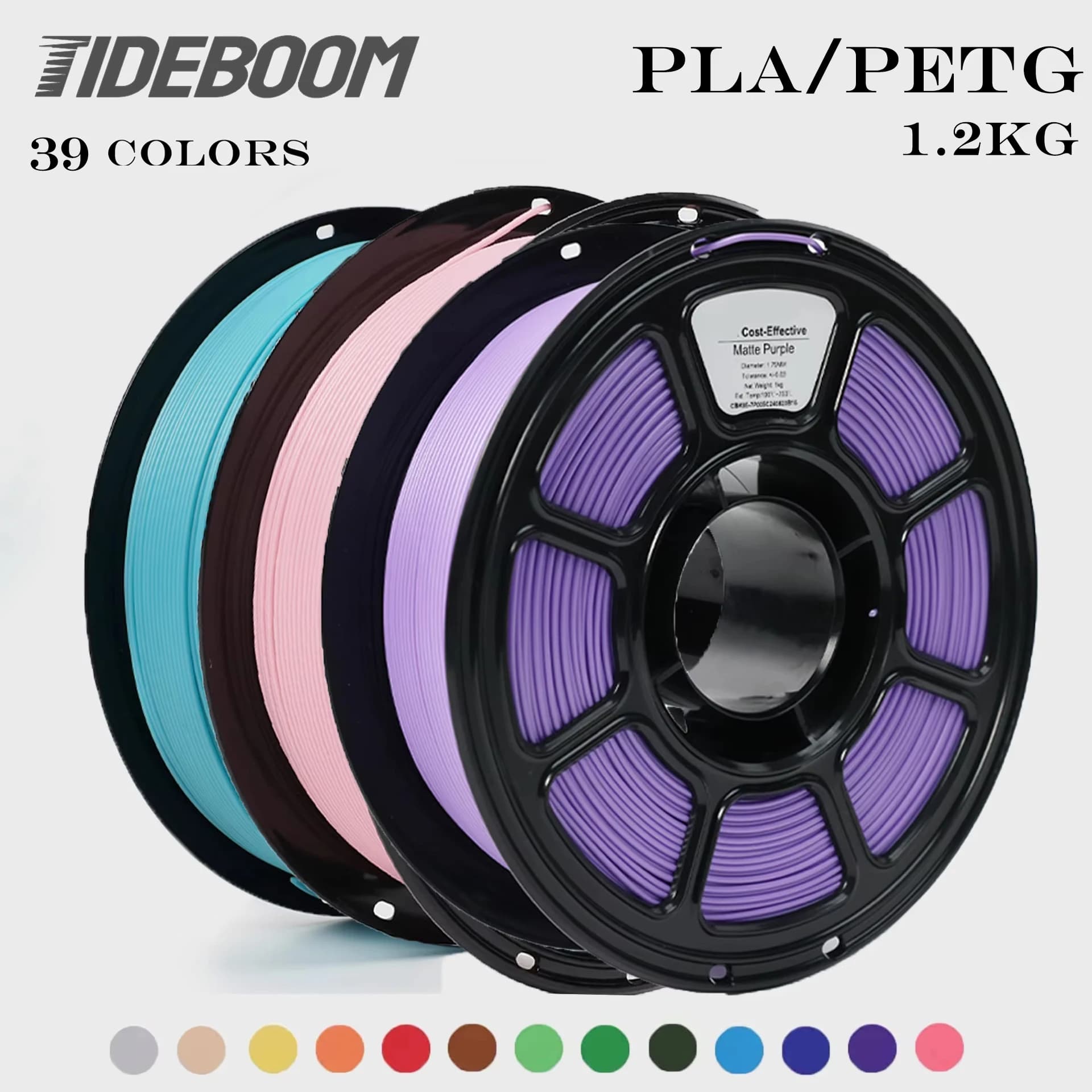 Filament Tideboom 3D PLA/PETG High Speed 3D Printer Filament 1.2 kg Matte high flow speed effect 3D printing Mateial Pla console