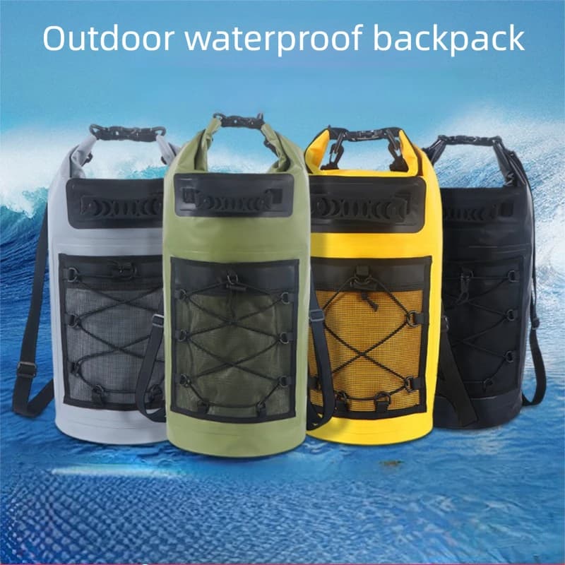Borsa Impermeabile in PVC 10L/20L/30L/40L per Immersioni, Spiaggia, Nuoto, Rafting, Zaino per Uomo e Donna