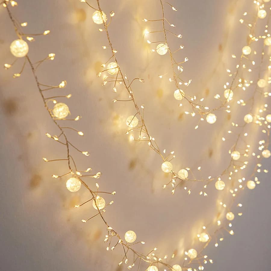 6M 400LEDs Crystal Crack Ball String Lights 8 modalità Luci fiabesche impermeabili per ghirlande natalizie Decorazioni per la camera da letto di nozze per feste
