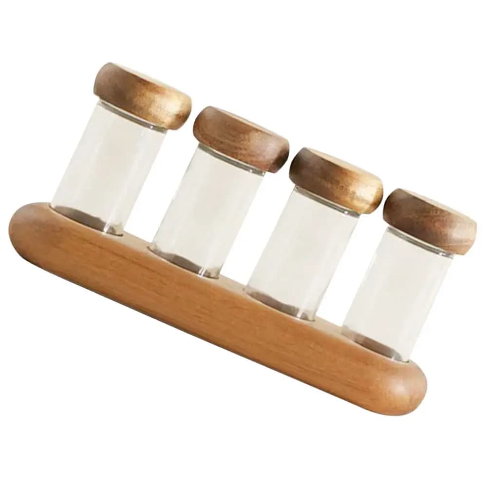 Set di Contenitori in Vetro per Spezie con Coperchio, Barattoli Trasparenti per Sale e Zucchero, Organizzatore da Cucina per Casa, Ristorante, Barbecue, Picnic