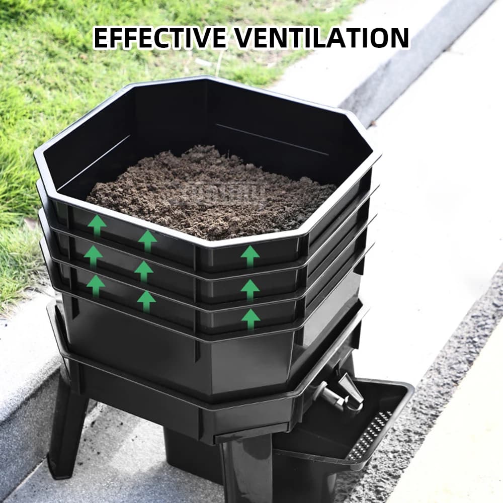 Earthworm breeding box Food waste manure Compost bucket Fermentation compost bin Fermentation tray PP material