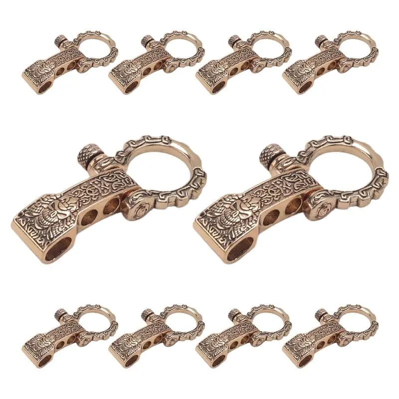 A93Z Paracord Buckles Bow Clasps Screw Pin Anchor Shackle Adjustable Shackles Buckles For Paracord Bracelet Belt Gold 10PCS
