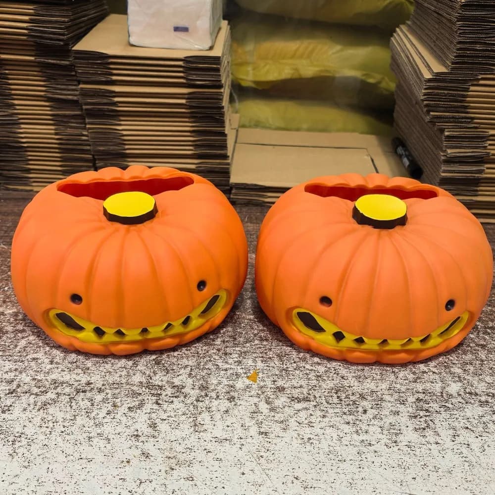 Scatola per fazzoletti di zucca di Halloween modello giocattolo decorativo scatola di immagazzinaggio di carta di zucca Gnash decorazione ornamento di zucca da collezione
