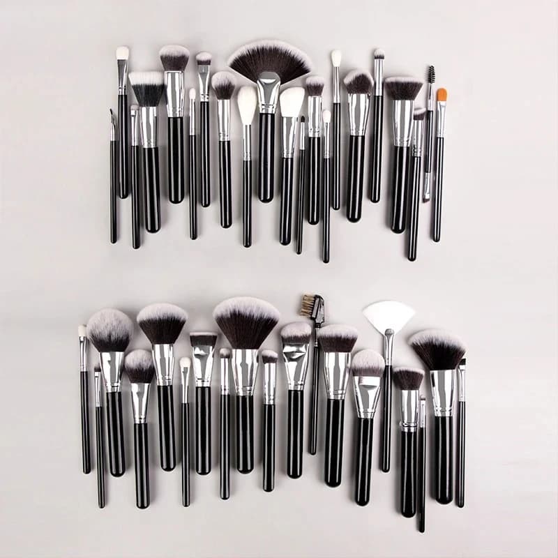 40pcs Makeup Brush More Kabuki Foundation Brush For Liquid Cream Powder Contour Buffing Blending Concealer Face Cosmetic Brush