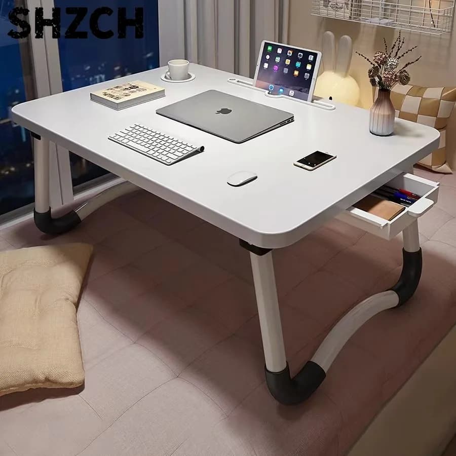 Foldable Bed Desk with Adjustable Tabletop - Portable Laptop Stand, Study Table for Students, Dorm, Home, Kids