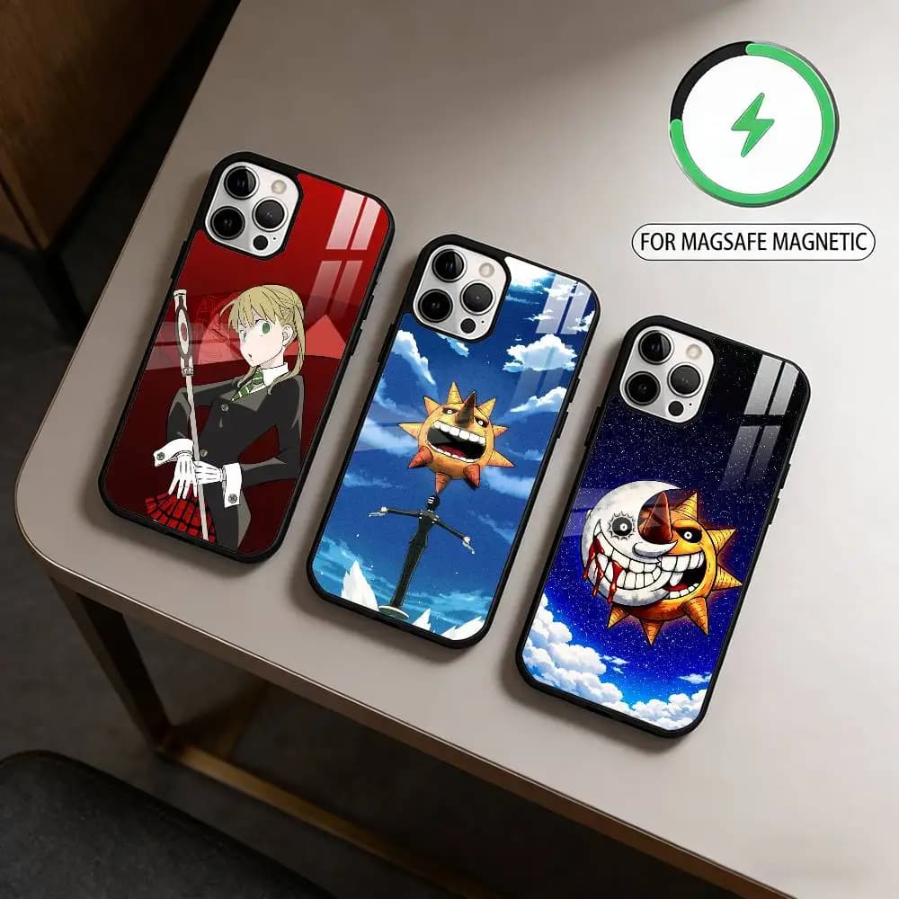 Custodia Magnetica Maka Wallpaper Soul Eater per Ricarica Wireless MagSafe per iPhone 17, 16, 15, 14, 13, 12, 11 Plus, Pro Max