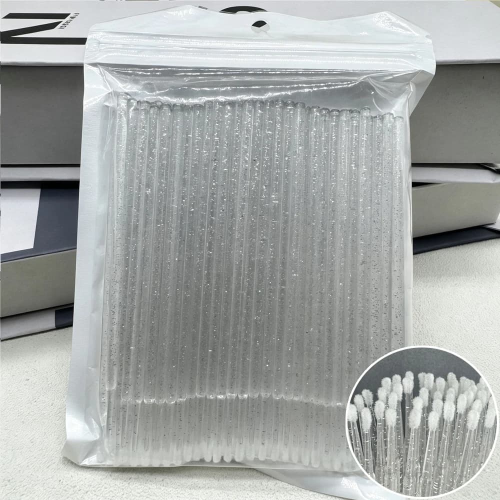 100Pcs Disposable Crystal MicroBrush Individual Lash Removing Swab Micro Brush For Women Eyelash Extension Makeup Brush Tools