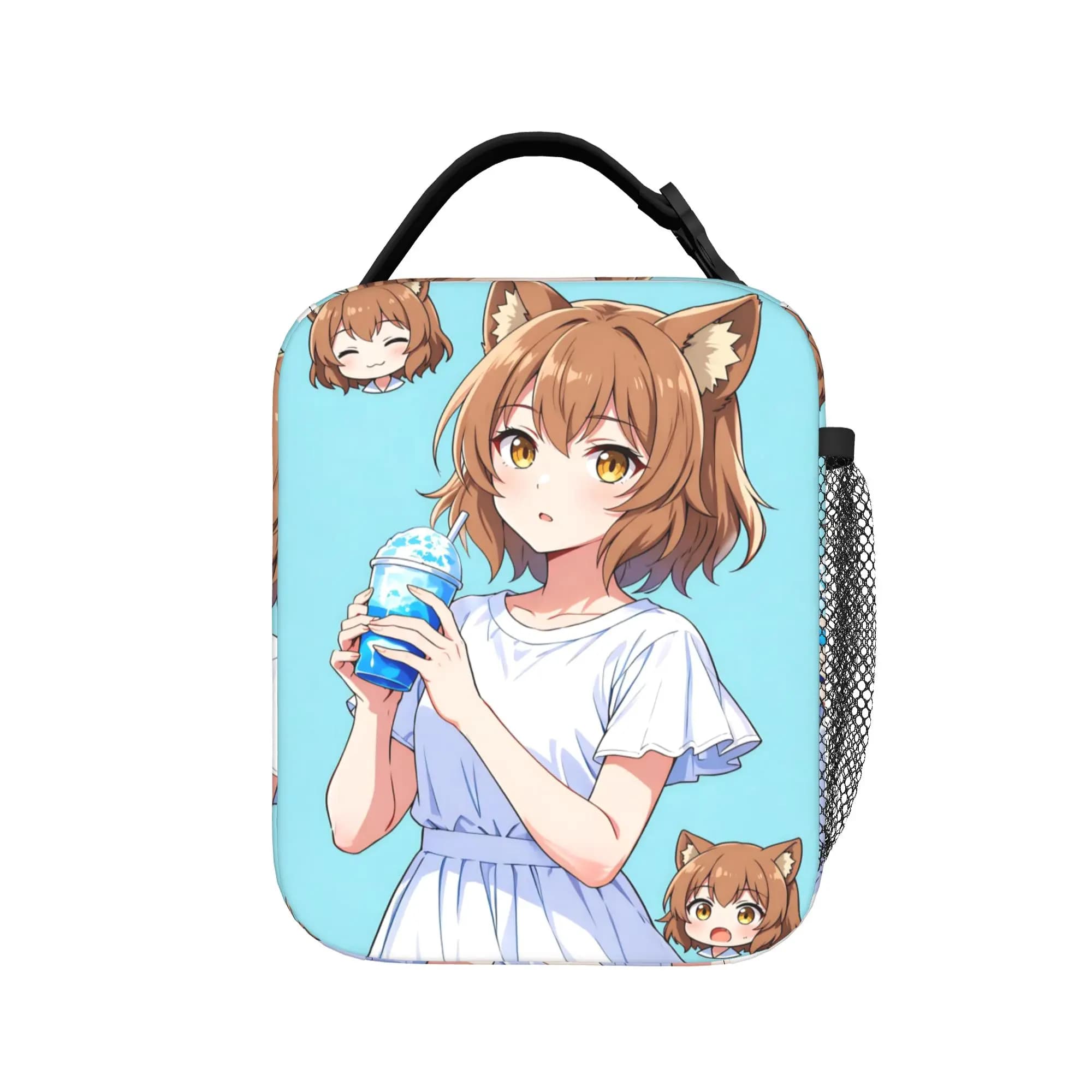 Trickcal C-Chibi Go Games Merch Borsa termica per il pranzo per la scuola, scatola per alimenti, contenitore termico portatile per il pranzo