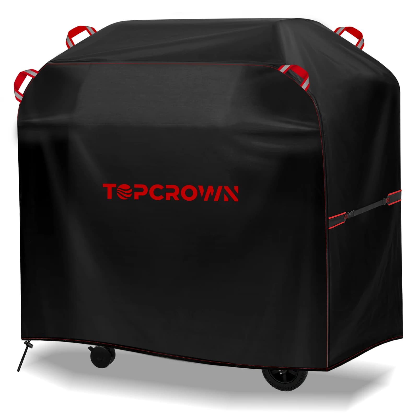 [Red Line TC-420D] Topcrown outdoor barbecue cover, UV-resistant Oxford 420D fabric material, windproof design with adjustable straps, compatible with brands like Char-Broil/Nexgi.