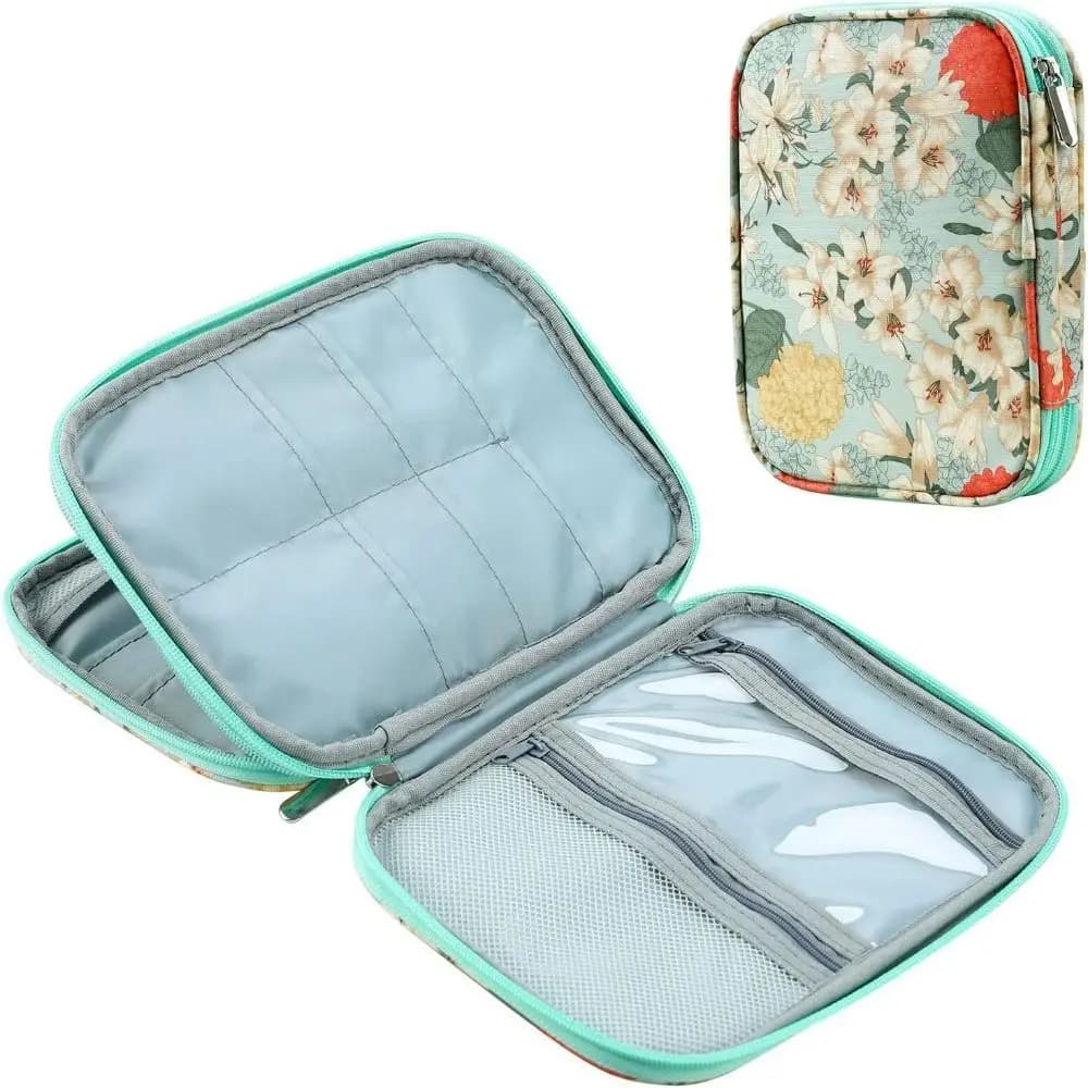 Custodia Portatile per Ferri da Maglia, Borsa Colorata e Resistente per Uncinetti, Custodia Rettangolare in Tessuto Oxford per Aghi da Cucito